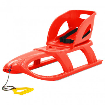 Sanie cu scaun, roșu, 102,5x40x23 cm, polipropilenă - Img 1
