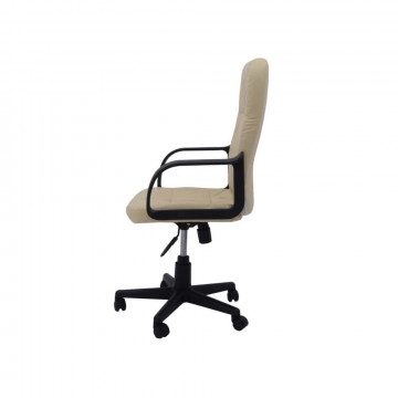Scaun birou S-69, Crem, Piele Ecologica - Img 3