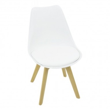Scaun bucatarie si living BUC 242, ergonomic, polipropilena, sezut cu piele ecologica, cadru lemn, 110 kg - Img 3
