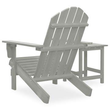 Scaun de grădină Adirondack cu masă, gri, lemn masiv de brad - Img 4