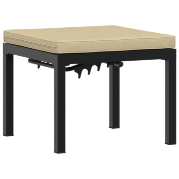 Scaun de grădină cu pernă, negru, oțel vopsit electrostatic - Img 2