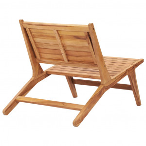 Scaun de grădină cu suport de picioare, lemn masiv de tec - Img 6