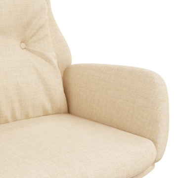 Scaun de relaxare, crem, material textil - Img 5