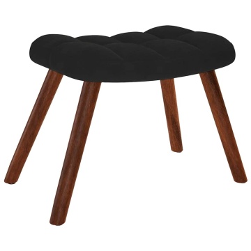 Scaun de relaxare cu taburet, negru, catifea - Img 5