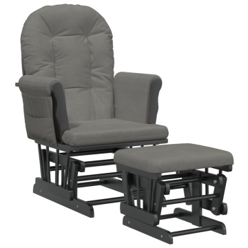 Scaun de relaxare glisant cu taburet, gri închis, textil - Img 2