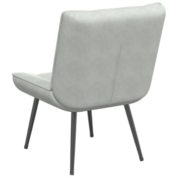 Scaun de relaxare gri deschis 64x74x84 cm catifea - Img 5