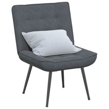 Scaun de relaxare gri închis 64x74x84 cm catifea - Img 1