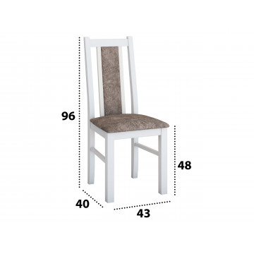Scaun din lemn masiv de fag tapitat cu stofa s-38 boss14 25b, alb - Img 3