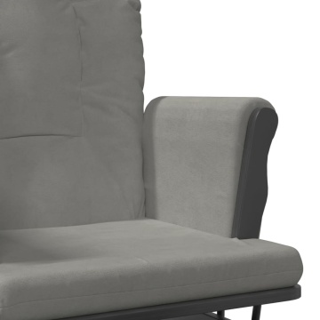 Scaun glisant cu taburet, gri deschis, material textil - Img 7