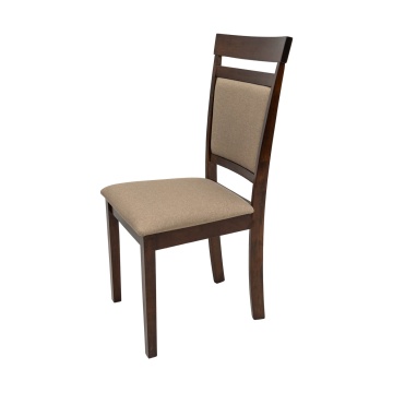 Scaun living S-221, tapitat, stejar, tapiterie bej inchis - Img 1
