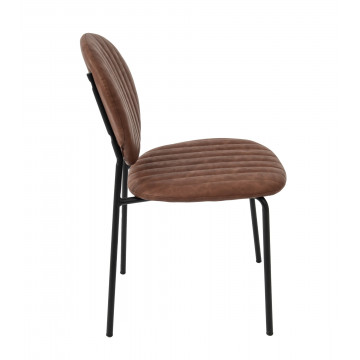 Scaun living, tapitat cu piele ecologica, s-178, cafeniu - Img 2