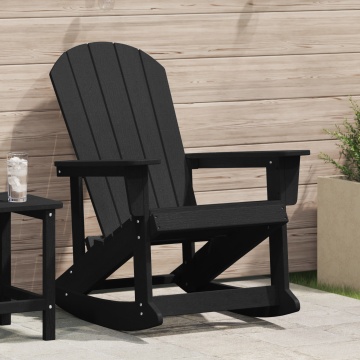 Scaun rocking Adirondack Negru 73.5x92x90 cm HDPE - Img 1