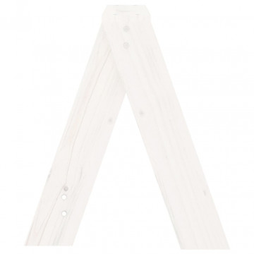 Scaune, 2 buc., alb, 40x40x45 cm, lemn masiv de pin - Img 6