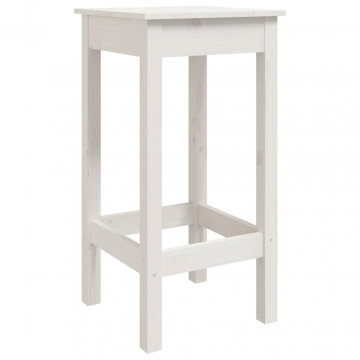 Scaune de bar, 2 buc., alb, 40x40x78 cm, lemn masiv de pin - Img 3