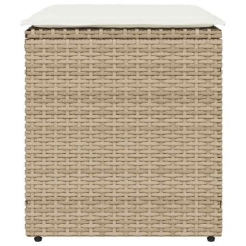 Scaune de grădină cu perne 2 buc Bej 40x40x43 cm Poly Ratan - Img 4