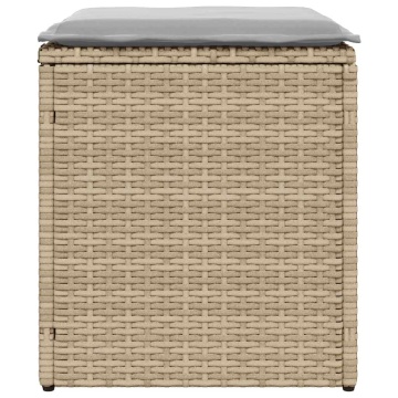 Scaune de grădină cu perne 2 buc Bej 40x40x43 cm Poly Ratan - Img 6
