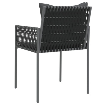 Scaune de grădină cu perne 4 buc. negru 54x61x83 cm poliratan - Img 5