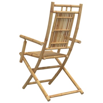 Scaune de grădină pliabile, 2 buc., 53x66x99 cm, bambus - Img 6