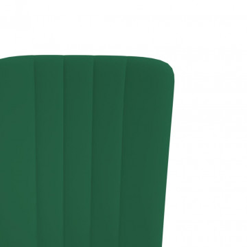 Scaune de sufragerie, 2 buc., verde închis, catifea - Img 6