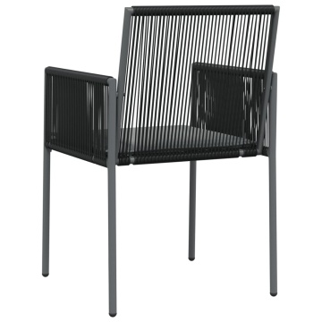 Scaune grădină cu perne 4 buc. negru 54x60,5x83,5 cm poliratan - Img 5