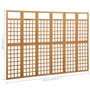 Separator cameră cu 6 panouri, 242,5x180 cm, nuiele lemn brad - Img 5