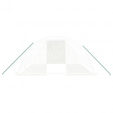 Seră cu cadru din oțel, alb, 16 m², 4x4x2 m - Img 4