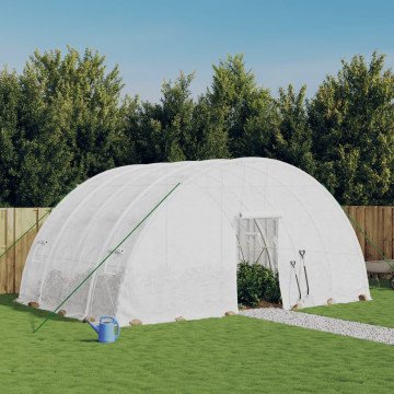 Seră cu cadru din oțel, alb, 24 m², 6x4x2,85 m - Img 1