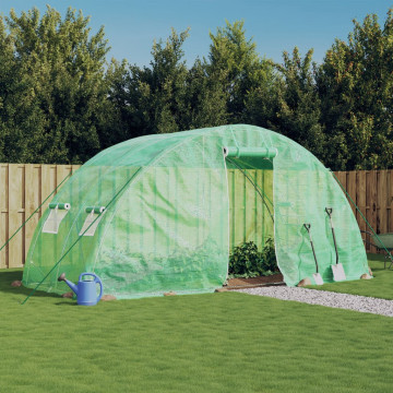 Seră cu cadru din oțel, verde, 10 m², 5x2x2,3 m - Img 1