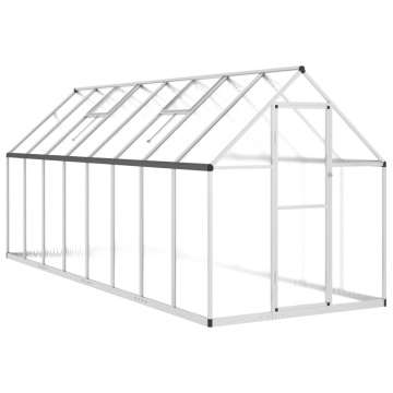 Sere cu cadru de bază, argintiu, 445x169x195 cm, aluminiu - Img 2