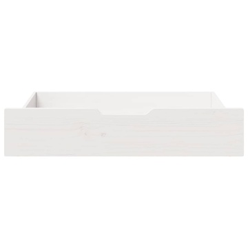 Sertare de pat, 2 buc., 80x55x16 cm, alb, lemn masiv de pin - Img 3