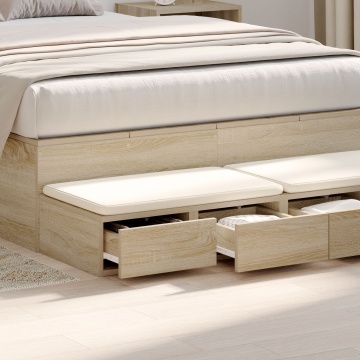 Sertare de pat, stejar sonoma, 120x36,5x16,5 cm lemn prelucrat - Img 4
