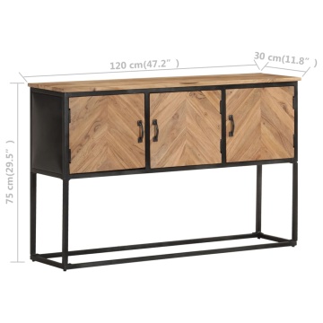 Servantă, 120 x 30 x 75 cm, lemn masiv de acacia - Img 6