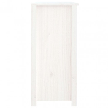 Servantă, alb, 100x35x74 cm, lemn masiv de pin - Img 4