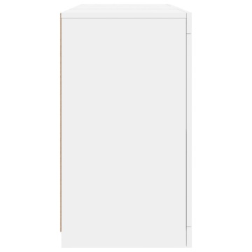 Servantă cu lumini LED, alb, 123x37x67 cm - Img 6