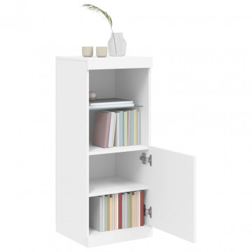 Servantă cu lumini LED, alb, 41x37x100 cm - Img 4