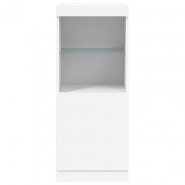 Servantă cu lumini LED, alb, 41x37x100 cm - Img 5