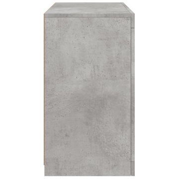 Servantă cu lumini LED, gri beton, 60,5x37x67 cm - Img 7