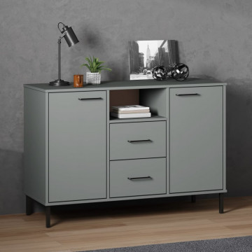 Servantă cu picioare metalice „OSLO” gri 113x40x77 cm lemn - Img 1