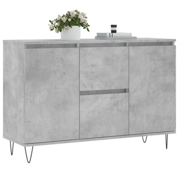 Servantă, gri beton, 104x35x70 cm, lemn prelucrat - Img 3