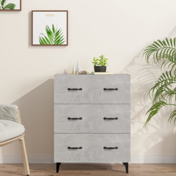 Servantă, gri beton, 69,5x34x90 cm, lemn prelucrat - Img 1