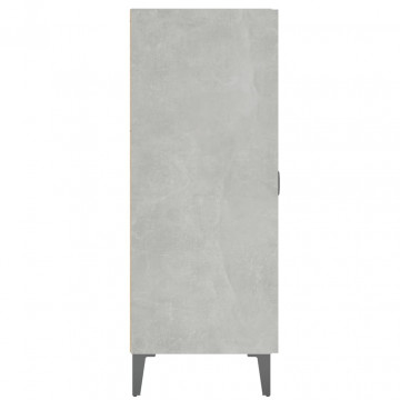 Servantă, gri beton, 69,5x34x90 cm, lemn prelucrat - Img 5