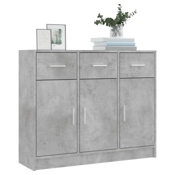 Servantă, gri beton, 91x28x75 cm, lemn prelucrat - Img 3