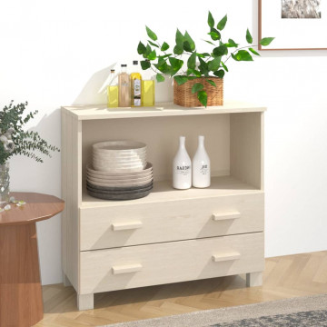 Servantă, maro miere, 85x35x80 cm, lemn masiv de pin - Img 1