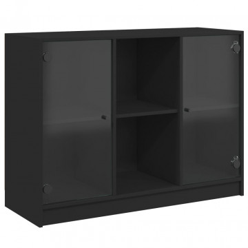 Servantă, negru, 102x37x75,5 cm, lemn prelucrat - Img 2