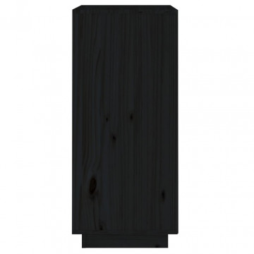 Servantă, negru, 38x35x80 cm, lemn masiv de pin - Img 8