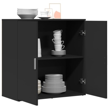 Servantă, negru, 79x38x80 cm, lemn prelucrat - Img 4