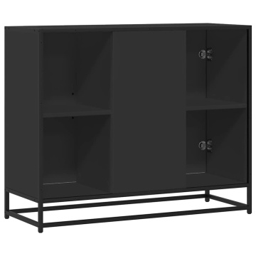 Servantă, negru, 92x35x76 cm, lemn prelucrat - Img 5