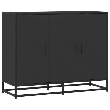 Servantă, negru, 94x35x76 cm, lemn prelucrat - Img 2