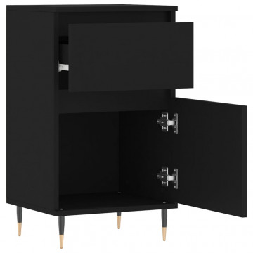 Servante, 2 buc., negru, 40x35x70 cm, lemn prelucrat - Img 6