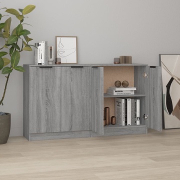 Servante, 2 piese, sonoma gri, 60x30x70 cm, lemn prelucrat - Img 1